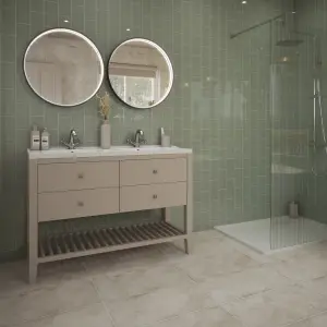 Johnson Tiles Veneto Green Gloss Ceramic Indoor Wall tile Sample