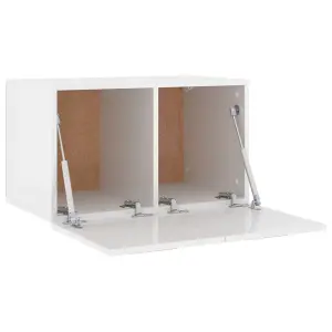 Berkfield Wall Cabinet High Gloss White 60x 36.5x35 cm Engineered Wood