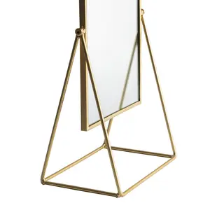 Metal Floor Mirror Gold / 22cm W X 39cm H X 165cm D