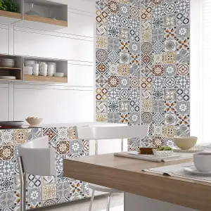 Walplus Coffee Azulejo Combo Mix Tile Stickers