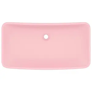 Belfry Bathroom Mcneely 380mm W Ceramic Rectangular Sink Pink