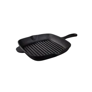 Tramontina Square Griddle Pan 27cm (2.2l) Pre-seasoned Cast Iron