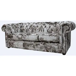 Chesterfield Handmade 3 Seater Sofa Settee Lustro Charm Velvet Fabric In Classic Style