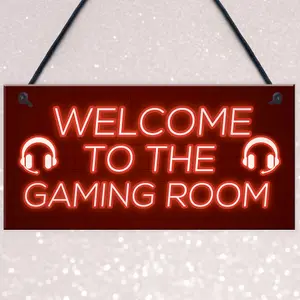 Gaming Room Sign Welcome Sign For Man Cave Boys Bedroom Gamer Christmas Gift