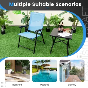 Costway Set of 4 Patio Folding Dining Chairs Outdoor Portable Sling Back Chairs