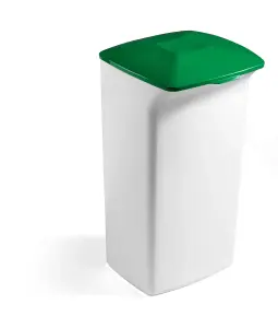 Durable DURABIN 40L Square - Strong Stylish Waste Recycling Bin - White