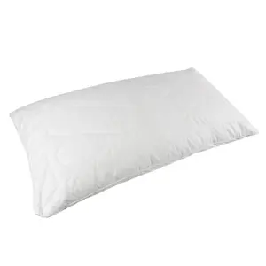 Homescapes Premium Wool King Size Pillow with Quilted Case, 19 x 35"