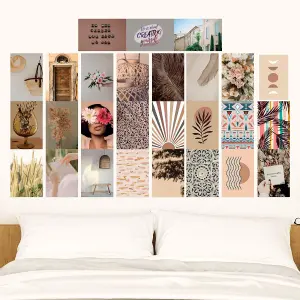 Walplus Boho Aesthetic Wall Collage Stickers Set - 30pcs