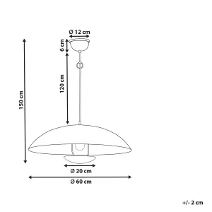 Metal Pendant Lamp Brass AGRANI