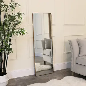 Melody Maison Large Brushed Gold Wall / Floor / Leaner Mirror 47cm x 142cm