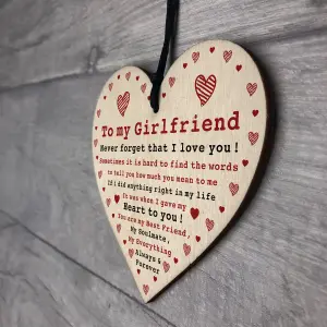 Girlfriend Gift For Anniversary Valentines Day Wood Heart Soulmate Gifts For Her