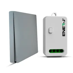 1 Gang Wireless Kinetic Switch, Silver + 500W RF Receiver