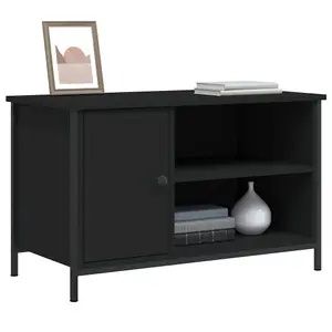 Berkfield TV Cabinet Black 80x40x50 cm Engineered Wood