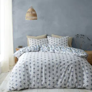 Pineapple Elephant Bedding Inara Ikat Reversible Duvet Cover Set with Pillowcases Indigo Blue