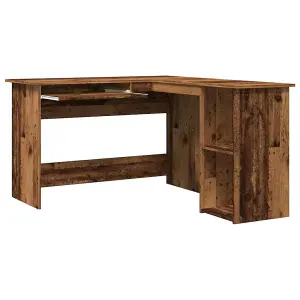 Berkfield Corner Desk Old Wood 120x140x75 cm Engineered Wood