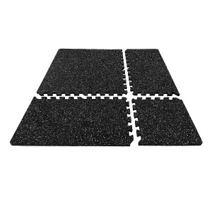 Nicoman 30x30cm 14mm Interlocking Rubber Top EVA Form Floor Mats For Gym, Exercise Mats Reduce Noise and Impact - Pack of 18