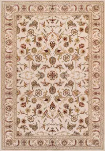 Luxurious Persian Floral Easy to Clean Traditional Wool Rug for Living Room & Bedroom-120cm X 180cm