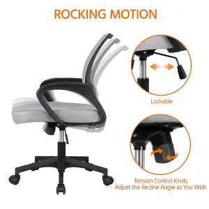 Yaheetech Ergonomic Mid-back Mesh Office Chair - Light Grey