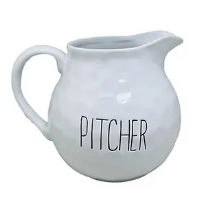 Apollo Dimples White Ceramic Pitcher