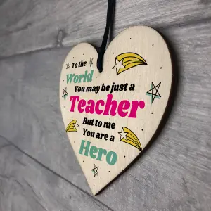 Thank You Gift For Teacher Friendship Gift Hanging Wood Heart Sign Appreciation Gift Teacher Gifts Leaving Gift