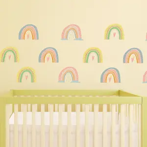 Walplus Hand-Drawn Rainbows Kids Sticker PVC Multicoloured