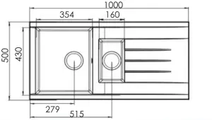 Liquida CU15BL 1.5 Bowl Composite Reversible Inset Black Kitchen Sink With Waste