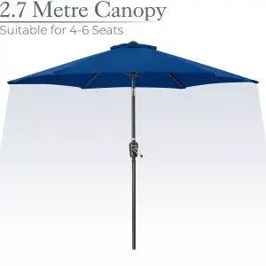 2.7m Crank and Tilt Parasol - Navy