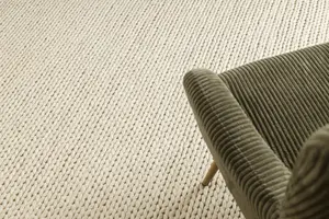 Wool carpet TAHAR 99004B cream - HAND-WOVEN loop, uniform 160x240 cm