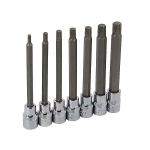 7 Piece Rib Socket Set 3/8 Drive Long Spline 4-10mm (Neilsen CT0124)