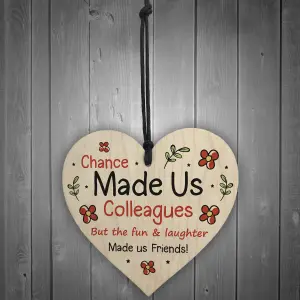 Chance Made Us Colleagues Gift Wood Heart Thank You Gift For Friend Friendship Gift