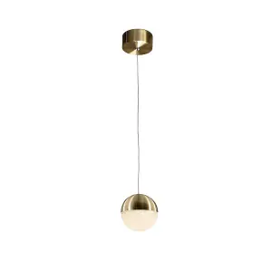 Luminosa Sphere Integrated LED Globe Ceiling Pendant Brass