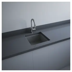 RAK Ceramics Silvia 450mm Fire Clay Undermount Kichen Sink Matt Grey