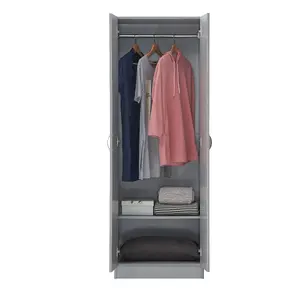 2 Door Double Wardrobe In Grey