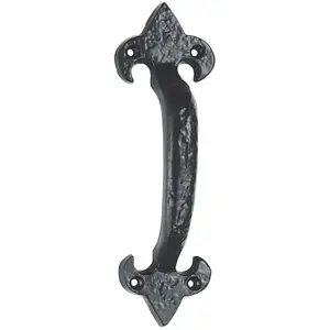 Traditional Forged Iron Pull Handle 132 x 50mm Black Antique Door Handle