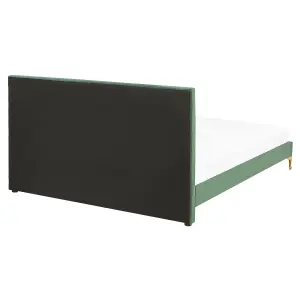 Velvet EU King Size Bed Green LIMOUX