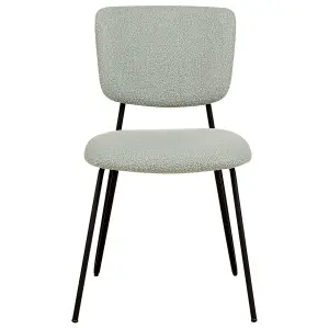 Set of 2 Dining Chairs NELKO Boucle Light Green