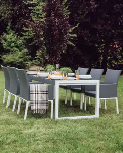 Set of 6 Garden Chairs BACOLI Fabric Dark Grey