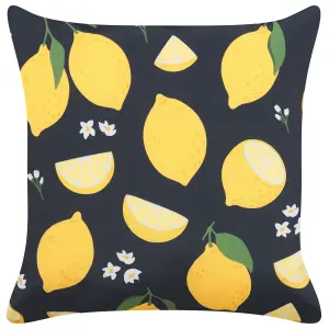 Set of 2 Cushions CITRUS 45 x 45 cm Plant Black