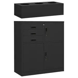 Berkfield Office Cabinet with Planter Box Anthracite 90x40x125 cm Steel