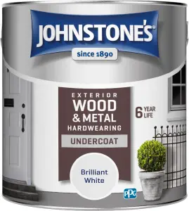 Johnstone's Exterior Hardwearing Undercoat Brilliant White- 2.5L