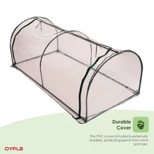 Oypla Tunnel Growhouse Garden Plant Greenhouse with PVC Cover - 200x100x80cm