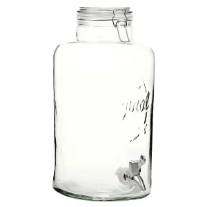 URBNLIVING 8 Litre Glass Beverage Dispenser Jug