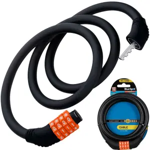 BlueSpot 4 Digit Bicycle Cycle Combination Security Spiral Steel Cable Lock