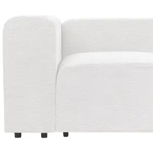 2 Seater Modular Corduroy Sofa White FALSTERBO