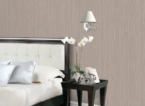 Galerie Natural Fx Bronze Brown Raffia Embossed Wallpaper