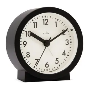 Analogue Quartz Movement / Crystal Alarm Tabletop Clock Black