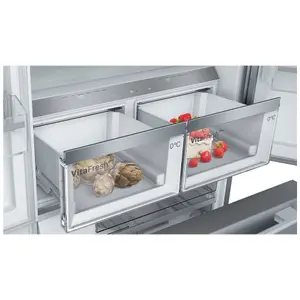 Bosch KFF96PIEP 50:50 American style Freestanding Frost free Fridge freezer - Silver