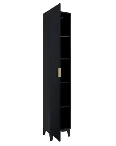 Laura 17 Tall Bathroom Cabinet H1860mm W350mm D350mm - Black Gloss Finish