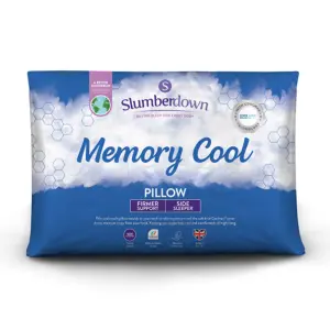 Slumberdown Memory Cool Foam Pillow 1 Pack Firm Support Side Sleeper Orthopaedic Pillows Cooling Pillow for Night Sweats 38x64cm