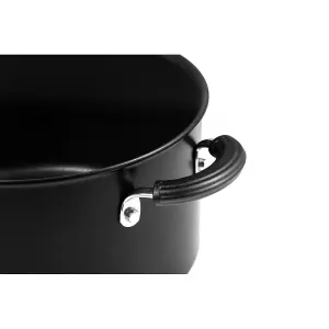 Circulon Total Black Round Hard Anodised Aluminium Easy Clean Non-Stick Stockpot 24cm, 5.7L